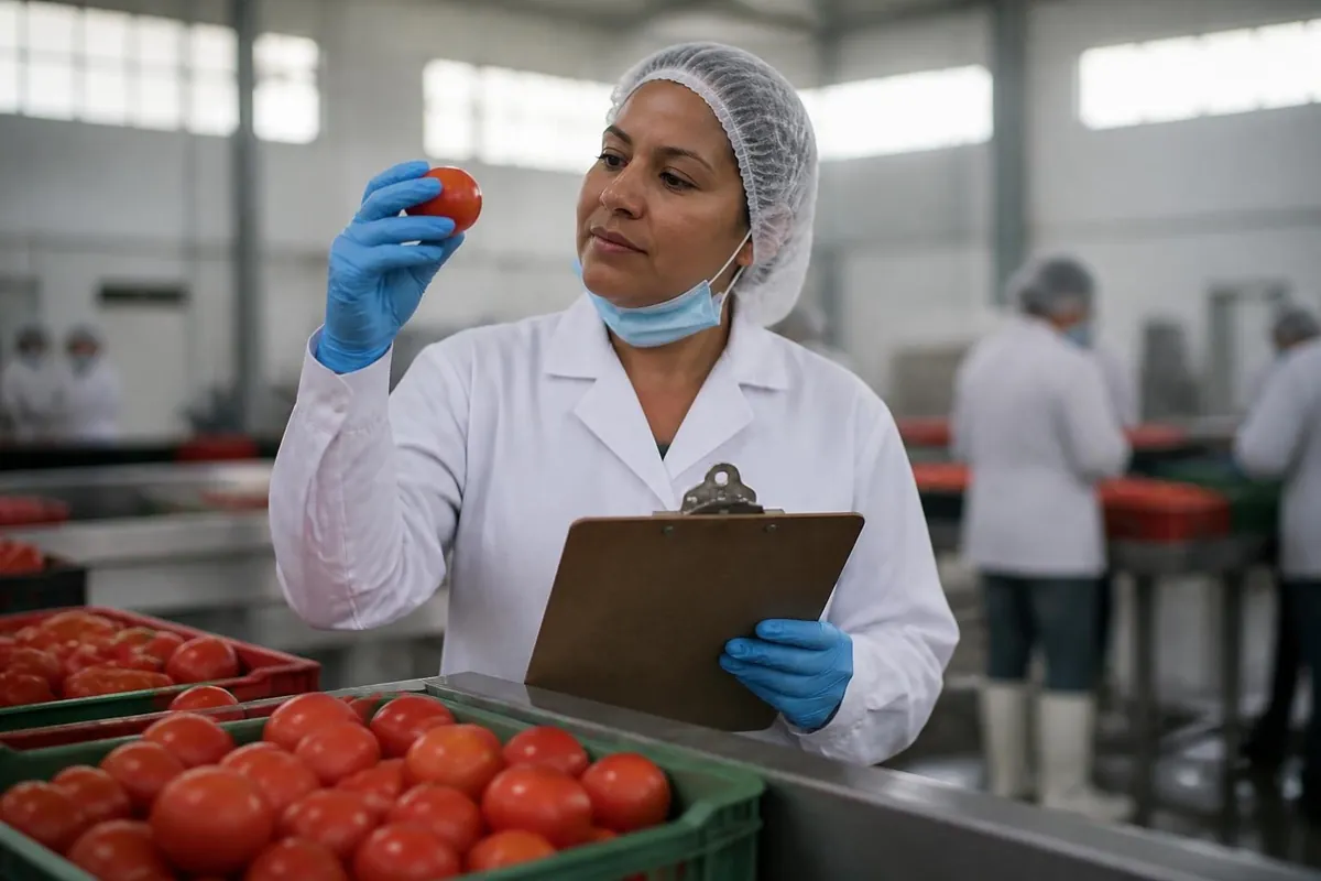 Inspección de calidad de tomates